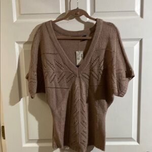 Mandee Mauve/pink  V-Neck Sweater with Dolman Sleeves